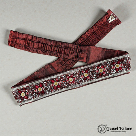 Traditional Aari Embroidered Silk Handmade Hip Belt JH6932
