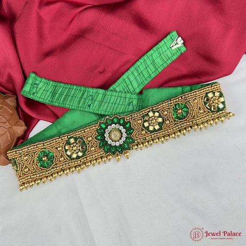Traditional Aari Embroidered Silk Handmade Hip Belt JH6939