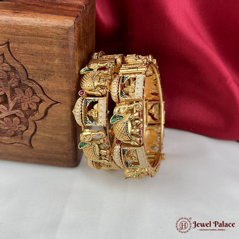 Beautiful Gold Plated High Quality Brass Premium Bangles Set Of 2