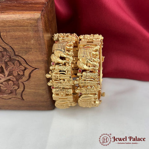 Beautiful Gold Plated High Quality Brass Premium Bangles Set Of 2