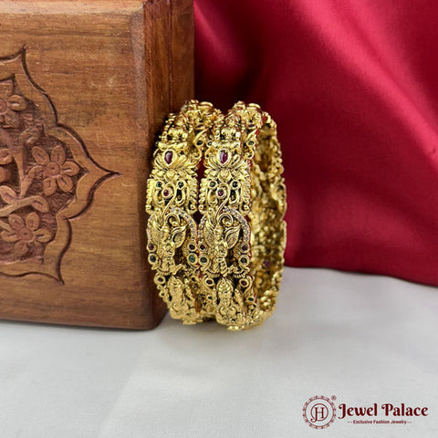 Beautiful Gold Plated High Quality Brass Premium Bangles Set Of 2