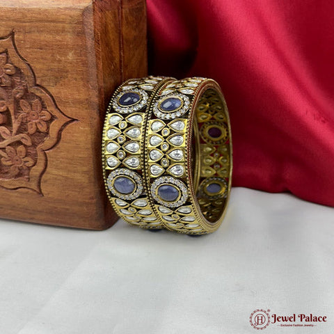 Beautiful Gold Plated High Quality Brass Premium Bangles Set Of 2