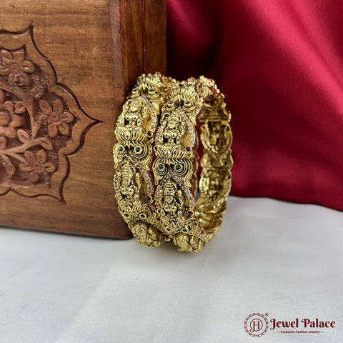 Beautiful Gold Plated High Quality Brass Premium Bangles Set Of 2