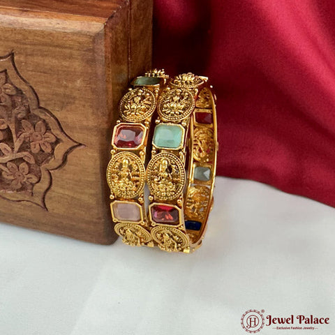 Beautiful Gold Plated High Quality Brass Premium Bangles Set Of 2