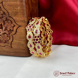 Beautiful Gold Plated High Quality Brass Premium Bangles Set Of 2