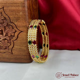 Beautiful Gold Plated High Quality Brass Premium Bangles Set Of 2