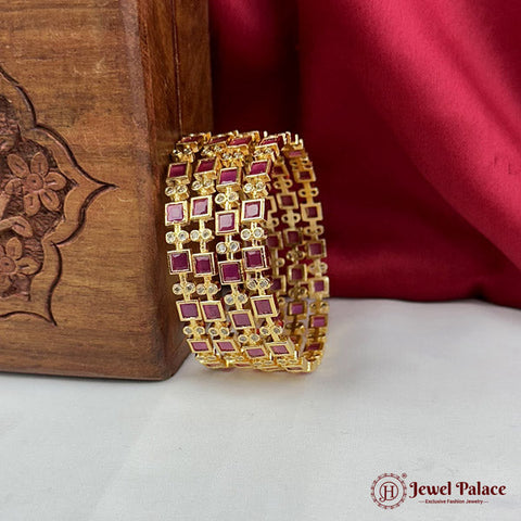 Beautiful Gold Plated High Quality Brass Premium Bangles Set Of 4