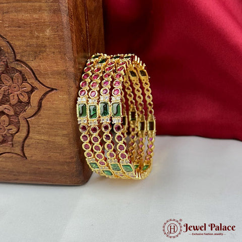 Beautiful Gold Plated High Quality Brass Premium Bangles Set Of 4