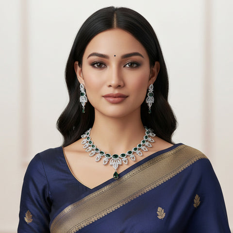 Sparkling AD Stone Premium Quality Necklace JH7003