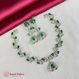 Premium Brass AD Stone Pearls Necklace Set JH7025