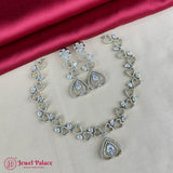Premium Brass AD Stone Pearls Necklace Set JH7025