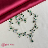 Premium Brass AD Stone Pearls Necklace Set JH7027