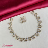 Premium Brass AD Stone Pearls Necklace Set JH7030