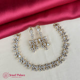 Premium Brass AD Stone Pearls Necklace Set JH7034