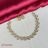Premium Brass AD Stone Pearls Necklace Set JH7035