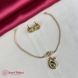 Premium Brass AD Stone Pearls Necklace Set JH7040