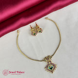 Premium Brass AD Stone Pearls Necklace Set JH7041