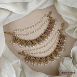 Gold Plated Brass Mattal with Traditional Kemp Stone Design