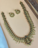 Beautiful Gold Plated Kemp Stones Temple Haram Set JH7096