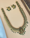 Beautiful Gold Plated Kemp Stones Temple Haram Set JH7096