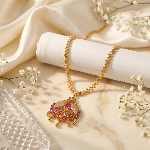 Micro Gold Plated Impon Attigai Necklace Jewellery  JH709