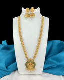 Beautiful Gold Plated Kemp Stones Temple Haram Set  JH7114