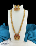 Beautiful Gold Plated Kemp Stones Temple Haram Set  JH7114