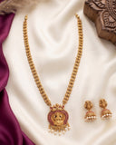 Beautiful Gold Plated Kemp Stones Temple Haram Set  JH7114