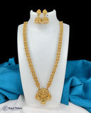 Beautiful Gold Plated Kemp Stones Temple Haram Set  JH7118