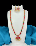 Beautiful Gold Plated Kemp Stones Temple Haram Set  JH7125