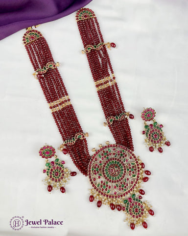 Royal Beaded Long Haram with Grand Pendant JH7126