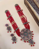 Royal Beaded Long Haram with Grand Pendant JH7126