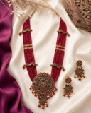Royal Beaded Long Haram with Grand Pendant JH7126