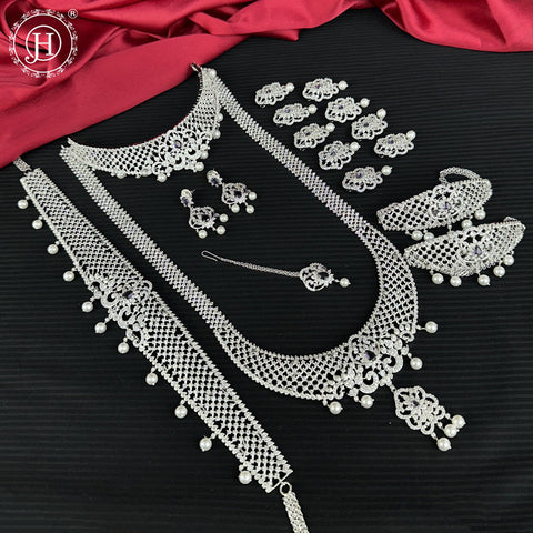 Premium Ad Stone Traditional Bridal Set Jewelry JH7129
