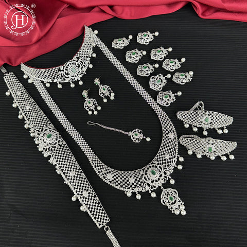 Premium Ad Stone Traditional Bridal Set Jewelry JH7130