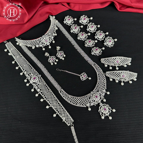Premium Ad Stone Traditional Bridal Set Jewelry JH7131