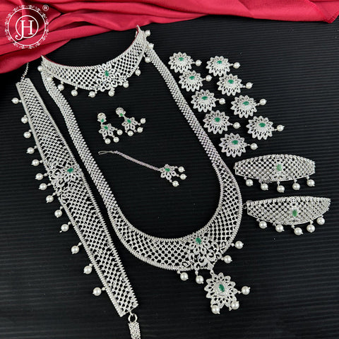 Premium Ad Stone Traditional Bridal Set Jewelry JH7133