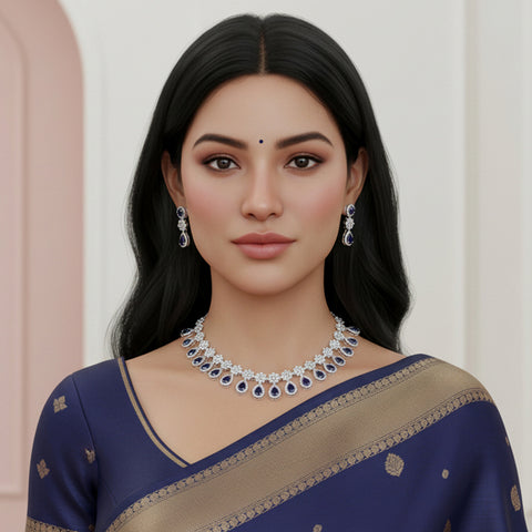 Sparkling AD Stone Premium Quality Necklace JH7156