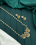 Traditional Pearl Chain AD Stone Lakshmi Pendant Necklace Set