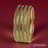 Beautiful Gold Plated High Quality Brass Premium Bangles JH7198 (Set of 4)