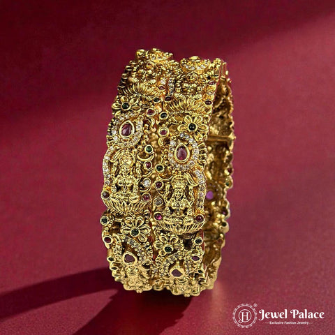 Beautiful Gold Plated High Quality Brass Premium Bangles JH7199 (Set of 2)