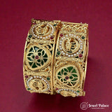 Beautiful Gold Plated High Quality Brass Premium Bangles JH7201 (Set of 2)