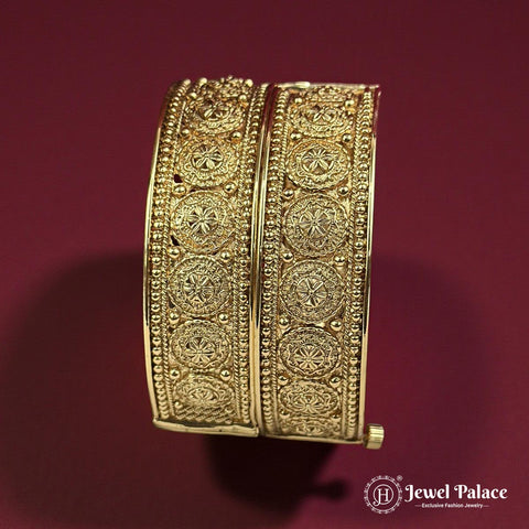 Beautiful Gold Plated High Quality Brass Premium Bangles JH7205 (Set of 2)