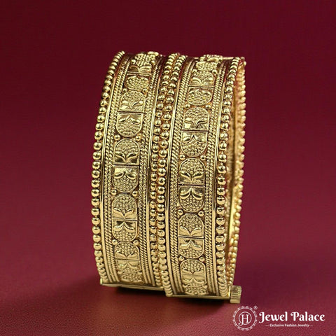 Beautiful Gold Plated High Quality Brass Premium Bangles JH7206 (Set of 2)