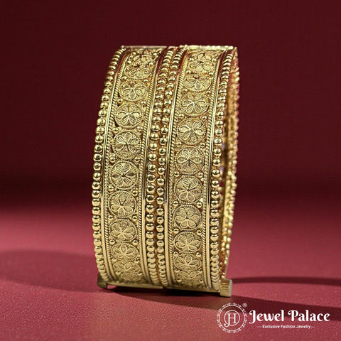 Beautiful Gold Plated High Quality Brass Premium Bangles JH7207 (Set of 2)