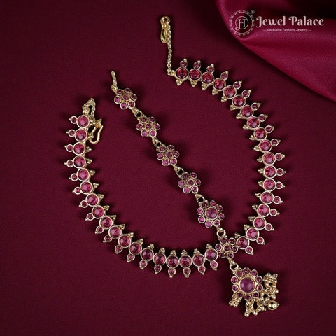 Premium Antique Gold Temple Wedding Tikka JH7217