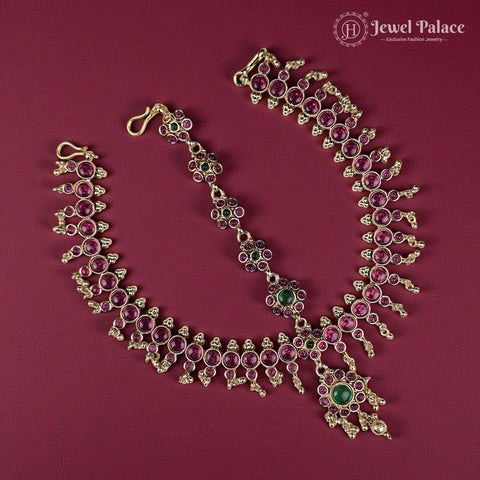 Premium Antique Gold Temple Wedding Tikka JH7217