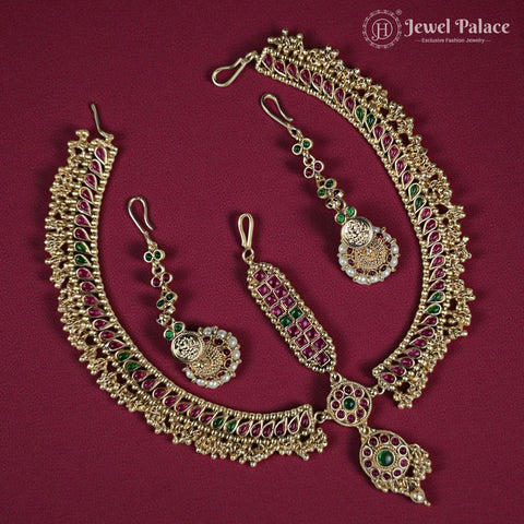 Premium Antique Gold Temple Wedding Tikka JH7218