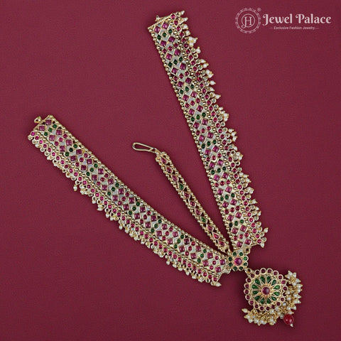 Premium Antique Gold Temple Wedding Tikka JH7219