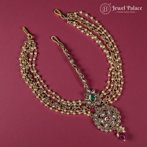 Premium Antique Gold Temple Wedding Tikka JH7221
